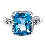 Prima Blue Topaz & Diamond Ring