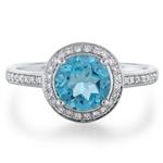 Prima Blue Topaz & Diamond Ring