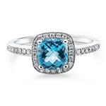 Prima Blue Topaz & Diamond Ring