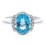 Prima Blue Topaz & Diamond Ring