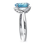 Blue Topaz & Diamond Ring