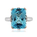 Prima Blue Topaz & Diamond Ring