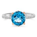 Prima Blue Topaz & Diamond Ring