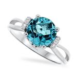 Prima Blue Topaz & Diamond Ring