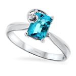 Prima Blue Topaz & Diamond Ring