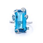 Prima Blue Topaz & Diamond Ring