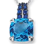 Prima Blue Topaz & Sapphire Pendant