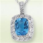 Prima Blue Topaz & White Topaz Pendant