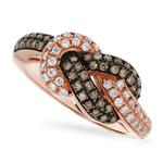 Prima Brown & White Diamond Knot Ring