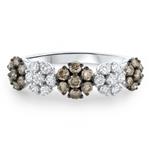 Prima Brown & White Diamond Flower Ring