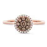 Prima Brown & White Diamond Round Cluster Ring