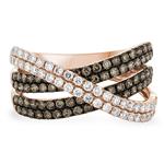 Prima Brown Diamond & Diamond Crossover Ring