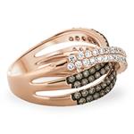 Brown Diamond & Diamond Crossover Ring