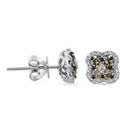 Prima Brown & White Diamond Mini Clover Cluster Earring