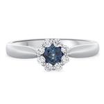 Prima Ceylon Blue Sapphire & Diamond Cluster Ring