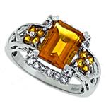 Prima Citrine And White Topaz Ring