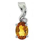 Prima Citrine & Diamond Pendant