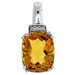 Prima Citrine & Diamond Pendant