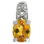 Prima Citrine & Diamond Pendant