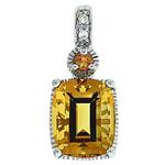 Prima Citrine & Diamond Pendant