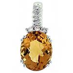 Prima Citrine & Diamond Pendant