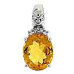 Prima Citrine & Diamond Pendant