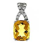 Prima Citrine & Diamond Pendant