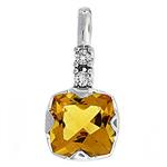 Prima Citrine & Diamond Pendant