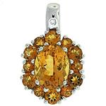 Prima Citrine & Diamond Pendant