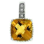 Prima Citrine & Diamond Pendant