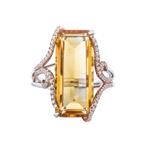 Prima Citrine & Diamond Ring