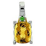 Prima Citrine,Tsavorite & Diamond Pendant