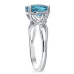 Diamond & 9X7 Oval Blue Topaz Ring