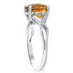 Diamond & 9X7 Oval Citrine Ring