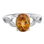 Prima Diamond & 9X7 Oval Citrine Ring