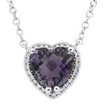 Prima Diamond & Amethyst Heart Pendant on Chain