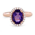 Prima Diamond and Amethyst Ovall Ring