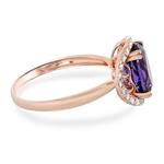 Diamond and Amethyst Ovall Ring