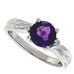 Prima Diamond And Amethyst Ring