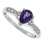 Prima Diamond And Amethyst Ring