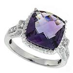 Prima Diamond And Amethyst Ring