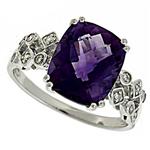 Prima Diamond And Amethyst Ring