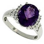 Prima Diamond And Amethyst Ring