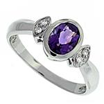 Prima Diamond And Amethyst Ring