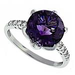 Prima Diamond And Amethyst Ring