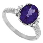 Prima Diamond And Amethyst Ring