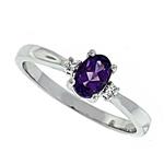 Prima Diamond And Amethyst Ring