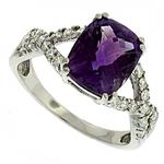 Prima Diamond And Amethyst Ring