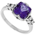 Prima Diamond And Amethyst Ring