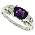 Prima Diamond And Amethyst Ring